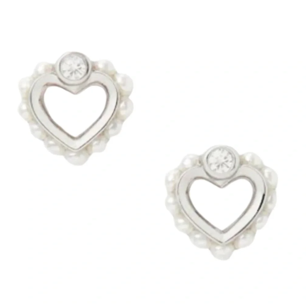 KATE SPADE • Shine Pearl Open Heart Earrings
